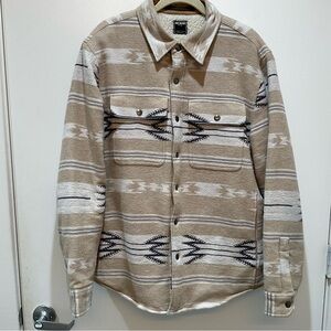 Todd Snyder Pendleton style Tan Patterned Men's Jacket Sherpa Lined Small